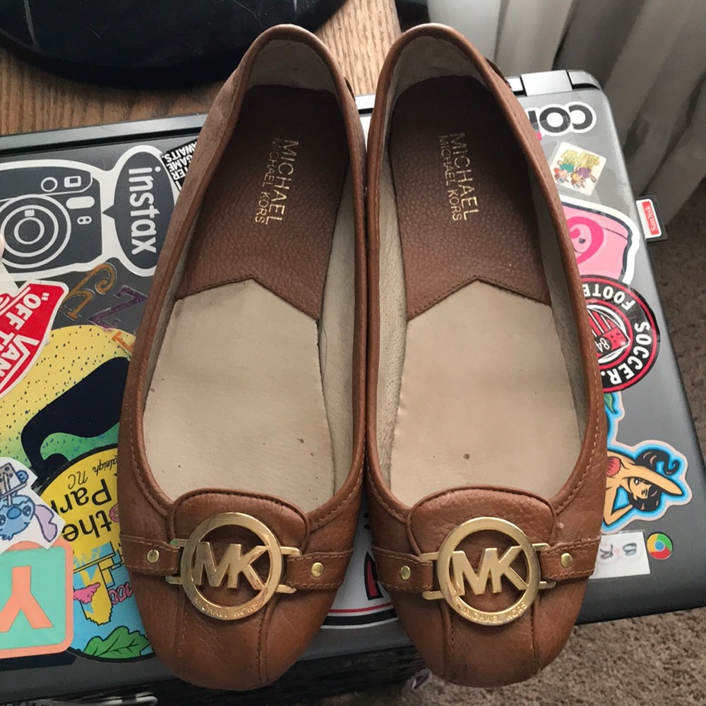 tan michael kors flats